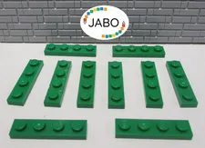 (J7/4/7) LEGO 10 x 3710 flat plate 1x4 green