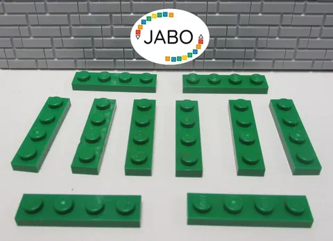 (J7/4/7) LEGO 10 x 3710 flat plate 1x4 green