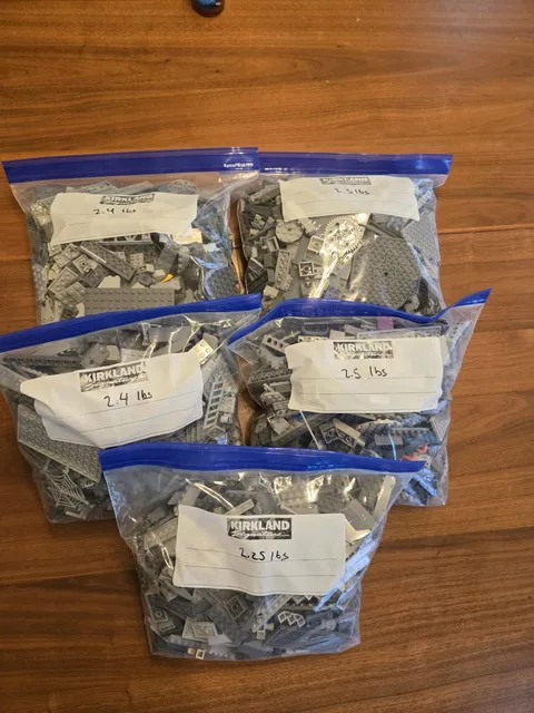12 Lbs of Gray LEGO Bricks & Plates Bulk Lot