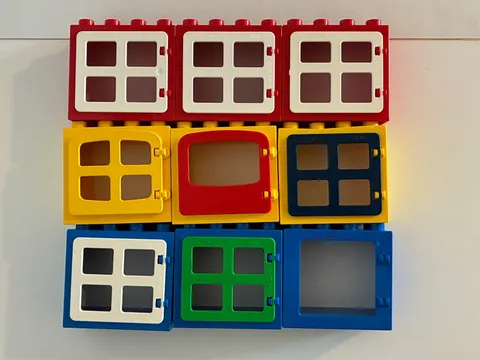 Lego Duplo Lot of 9 Windows Vintage