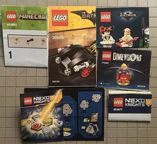 LEGO Mini Inst. Manuals Lot of 4 – Batman, Minecraft, Nexo Knights + 2 posters