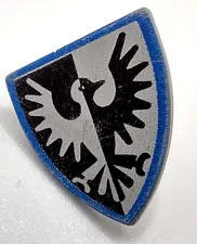 Lego New Light Bluish Gray Minifigure Shield Black Falcon Knight Castle Pattern
