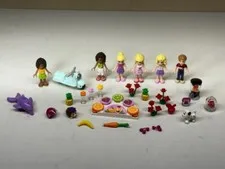 Lego Friends Lot Of Minifigures + Accessories Parts Dolphin Scooter Dog