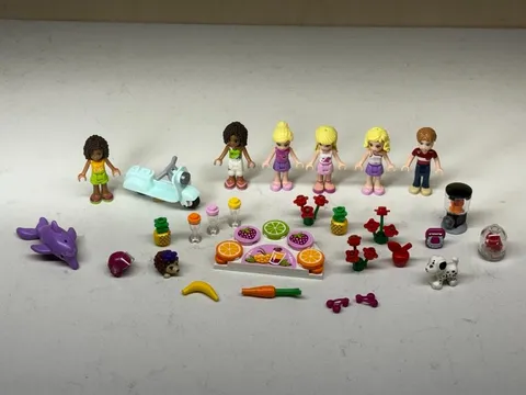 Lego Friends Lot Of Minifigures + Accessories Parts Dolphin Scooter Dog
