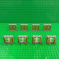 Lego Pearl Gold Pane for Windows (60607) w/ Light Bluish Gray Frame & White Pane