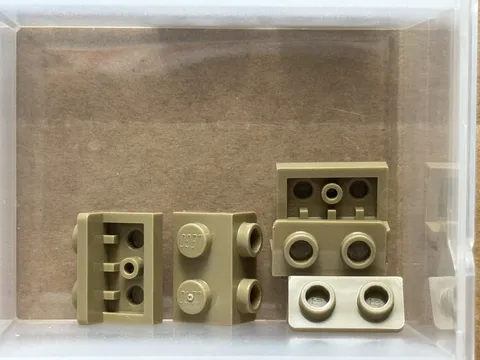 LEGO Parts - Dark Tan Bracket 1 x 2 - 1 x 2 - No 99781 - QTY 5