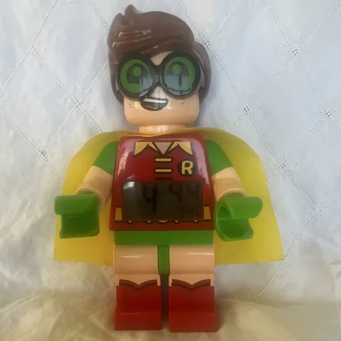 LEGO DC Batman Robin Minifigure Digital Alarm Clock Tested Working Nice 2017