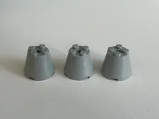 LEGO Part 6233 (x3) with Axel Light Bluish Gray Cone 3 x 3 x 2
