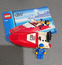 LEGO City 4641 Boat Set w/ Minifigure & Instruction Manual Printed Parts