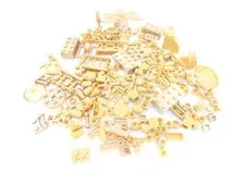 Lego Miscellaneous gold parts lot No chrome gold in lot. Various sets