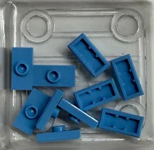 LEGO Plate, Modified 1 x 2 w/ 1 Stud, 15573, Medium Blue, QTY 10 Free Shipping