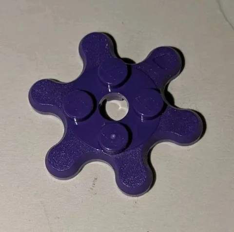 LEGO Dark Purple Plate Round 2x2 with 6 Gear Teeth Flower Petals Part # 35442