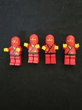 Lego Red Ninja Minifigure 4 Figure Lot Without Accessories
