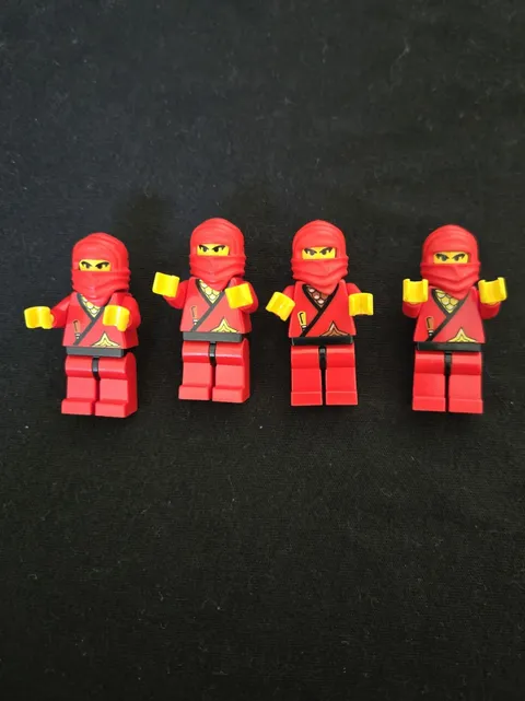 Lego Red Ninja Minifigure 4 Figure Lot Without Accessories