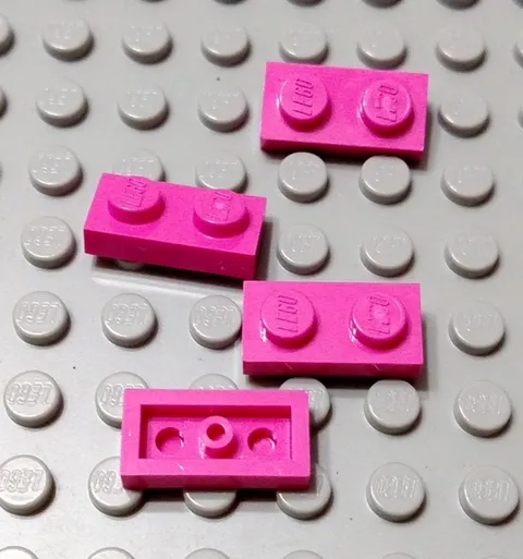New LEGO Lot of 4 Dark Pink 1x2 Girls Friends Building Plates