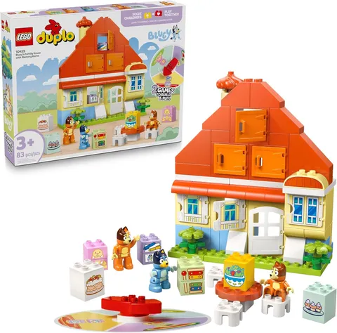 LEGO DUPLO Bluey: Bluey’s Family House with Memory Game - Toddler Toy for Kids