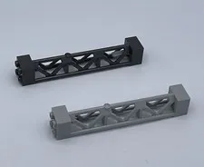 Lego Support 2x2x10 Girder Triange Axlehole Type 4 95347 Light & Dark Gray (x2)