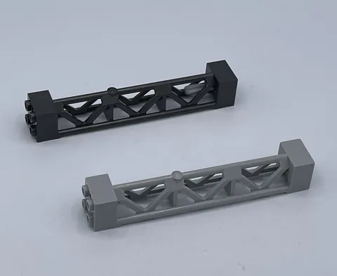 Lego Support 2x2x10 Girder Triange Axlehole Type 4 95347 Light & Dark Gray (x2)
