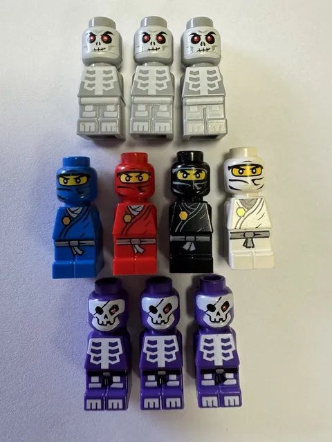 LEGO Ninjago Micro Figures Minifigure Lot Of 10 EUC Skeletons Kai Jay Zane Cole