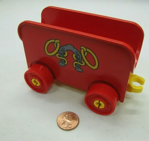 Vintage Lego Duplo HORSE PONY TRAILER for RODEO 1980 Cowboy Western #2
