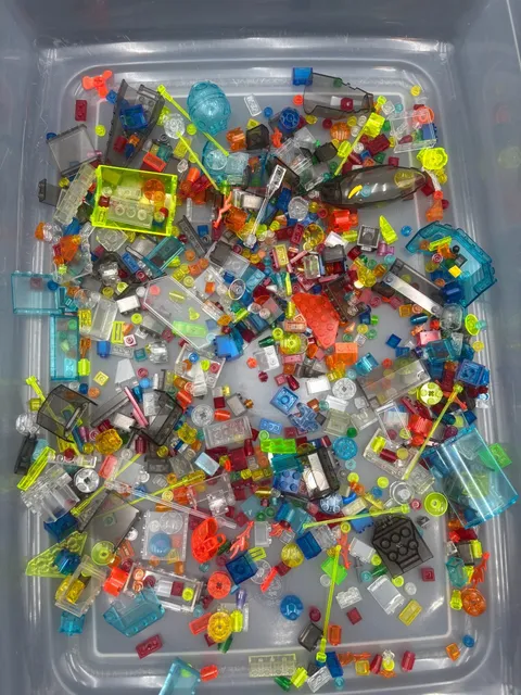 1 lb. Translucent Lego Bricks and Pieces - Multicolor (Lot C)