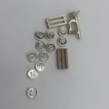 LEGO Gold and Silver Coin Tiles & Trumpet Accessories Lot.