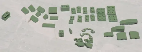 Lot of Approx. 37 Lego Mixed Pieces in Sand Green