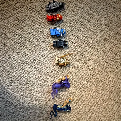 LEGO NINJAGO Minifigure Lot Kai Jay Zane Cole Golden Ninja Scales And Pythor