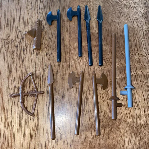 Lego Vintage Castle Knights Weapons Halberd Lances Spears Bows Arrows Lot