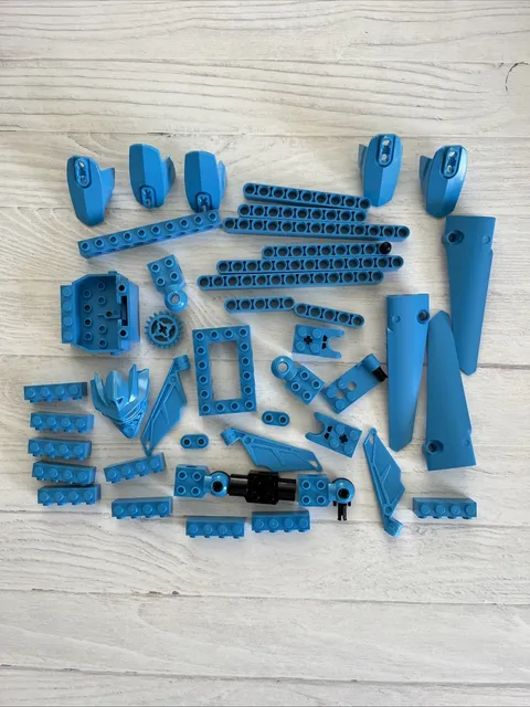 LEGO DARK AZURE BLUE LOT 43 PCS TECHNIC BIONICLE MISC. LIFTARM AZUR VARIETY
