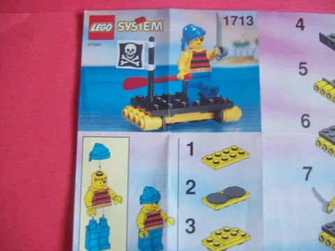 LEGO PIRATES INSTRUCTION SET # 1713 SHIPWRECKED PIRATE