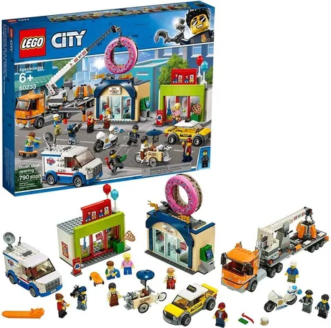 LEGO City Donut Shop Opening Giant Crane Truck 60233 Block 790pcs Pretend Toy