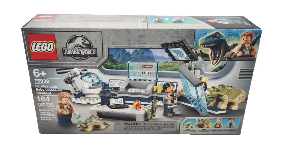 RETIRED LEGO Jurassic World Dr Wu's Lab Baby Dinosaurs Breakout 75939 NEW
