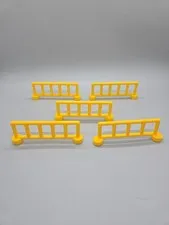 Lego Duplo Lot Of 5 Yellow Railing Fence Barricade Divider Pieces Construction 