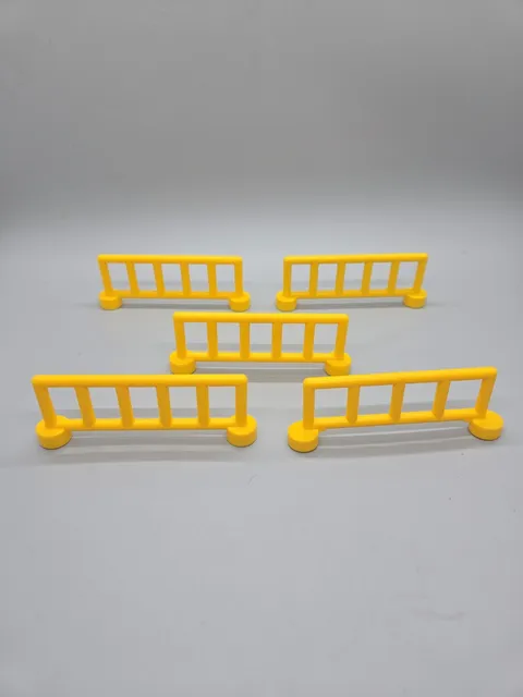 Lego Duplo Lot Of 5 Yellow Railing Fence Barricade Divider Pieces Construction 