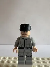 LEGO Star Wars Imperial Officer Minifigure Light  Gray Uniform Headset Black Cap