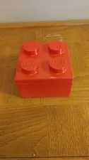 Red LEGO Square Brick Storage Container Brand New 4 Peg 2x2 Knob Lego Block