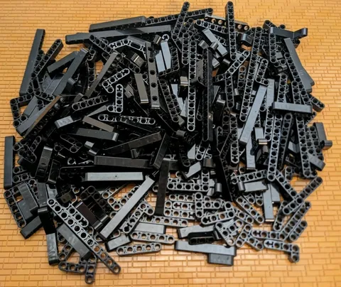 LEGO TECHNIC Liftarms 300pcs Studless Thick Lot 1x3 1x5 1x7 1x9 Beams Black 