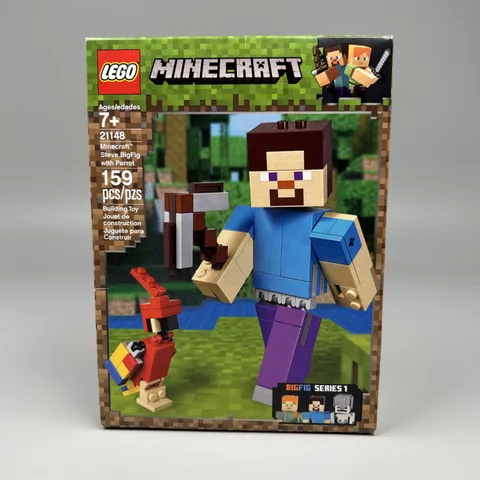 LEGO Minecraft Steve Big Figurine with Parrot 21148 - 159 Piece Set - New Sealed