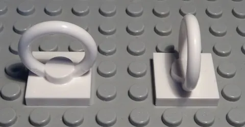 Lego Plate 2x2 with Ring White 2 Pieces