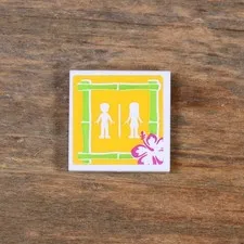 LEGO Friends White Tile 2 x 2 Flower Unisex Restroom Pattern Sticker 3068pb0746