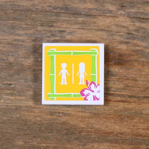 LEGO Friends White Tile 2 x 2 Flower Unisex Restroom Pattern Sticker 3068pb0746