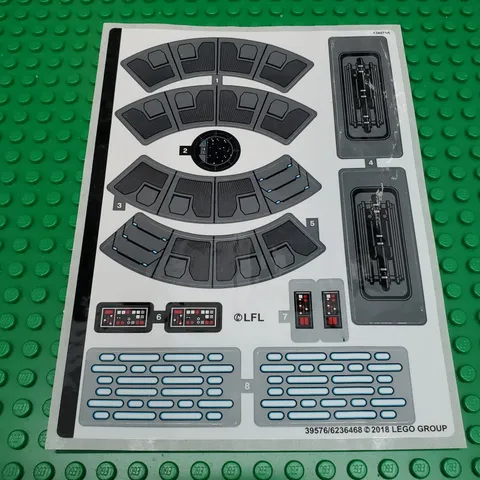 LEGO Sticker Sheet for Set 75216 Snoke's Throne Room New Authentic Decals