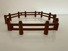 LEGO DUPLO ~ LOT of 6 Farm Brown Interlocking Linkable Fence Rail ~ corral Horse