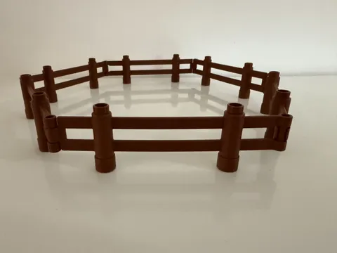LEGO DUPLO ~ LOT of 6 Farm Brown Interlocking Linkable Fence Rail ~ corral Horse