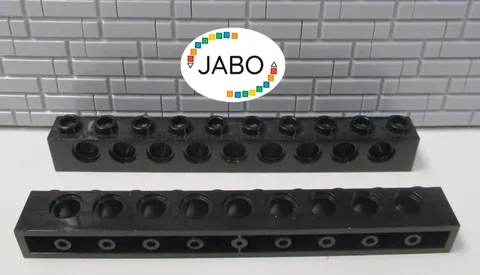 (J15/3/7) LEGO Technic 2 x 2730 Perforated Beam 1x10 Black