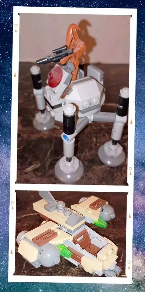 Retired Star Wars Lego 75077 & 75129 Micro Wookie Ship - Homing Spider Droid -