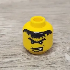 Lego 3626pb0060 Minifigure Head Male Scar Across Lip Angry Black Eyebrows Dracus