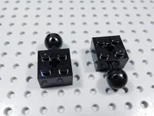 LEGO Lot of 2 Black 2x2 Technic Bricks w/ Towball BH