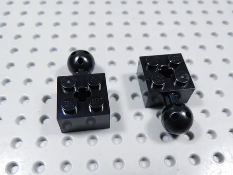 LEGO Lot of 2 Black 2x2 Technic Bricks w/ Towball BH